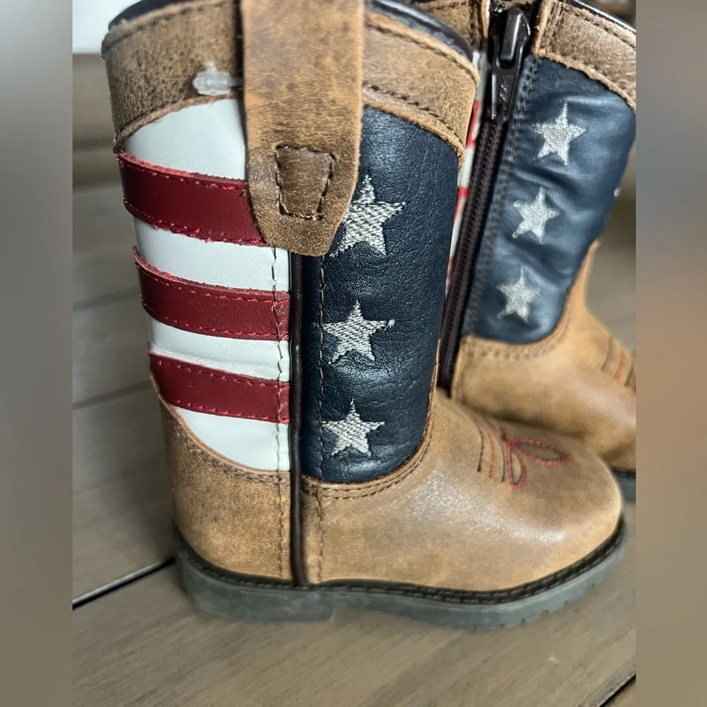 Masterson Boot Co. Patriotic American Flag Cowboy Boots Western Baby/Todder 4